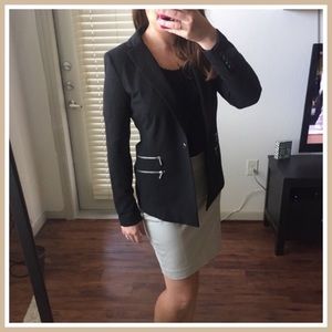 Michael Kors Double Zipper Pocket Blazer | Black